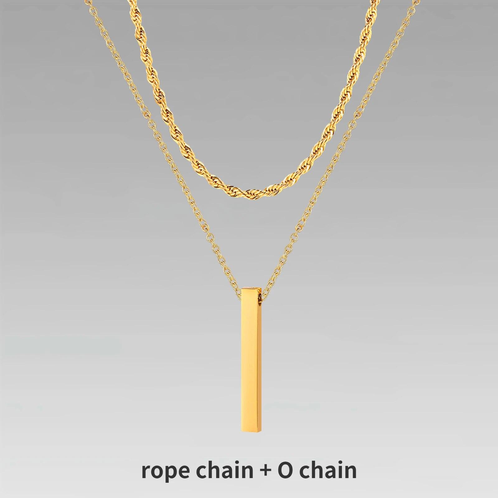 

Мужские ожерелья с вертикальными полосками Vnox 3D, многослойная геометрическая подвеска из нержавеющей стали, кубинская цепочка из многослойной пшеничной веревки, ошейник для мальчика