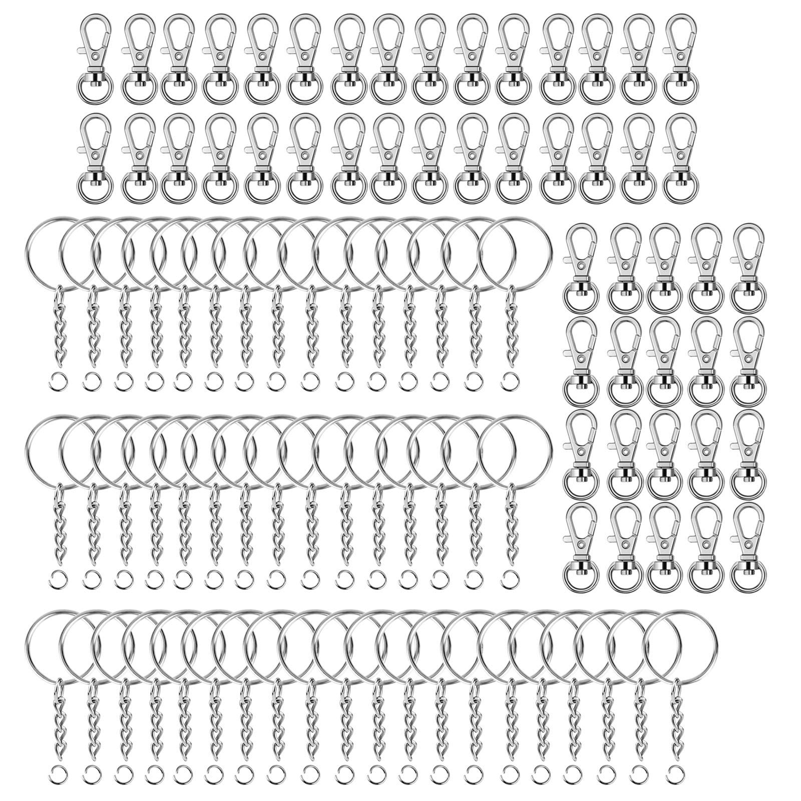 

100Pieces/Set for Key Chain Swivel Hooks Keychain Metal Lobster Clasp Hook with Keychain Ring for Keychain Hardware 1