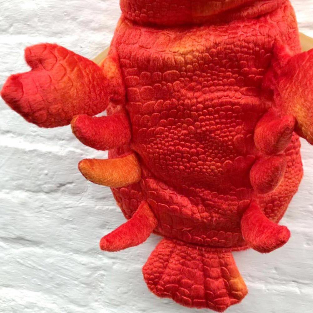Red L Size Lobster Design Pet Garment for Puppy Kitten Warm Comfortable Dog Cat Clothes Autumn Winter Outdoor Walking Wear