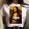 Lustiges Mona Lisa Bild T-Shirt Damen Spoof Grafik T-Shirts Humorvolle Streetwear Tops Sommer Y2k Damen Bluse Kawaii Kleidung