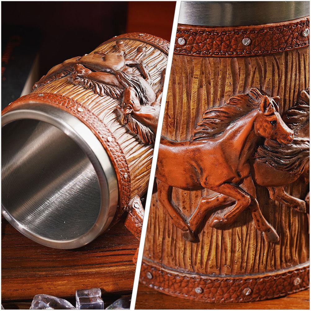 Unique 3D Design Viking Beer Mug Heavy Duty Resin Crafted Bar Cup for Coffee Tea Soda Stylish Home Decorative Use