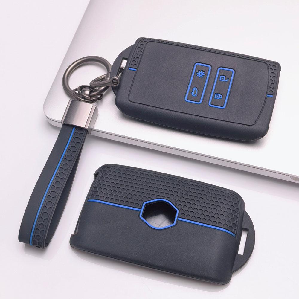 Key Fob Cover for Renault Koleos Kadjar Megane Talisman Espace Clio Scenic with Keychain Anti-Scratch Guard Shockproof Protection Soft Grip Texture
