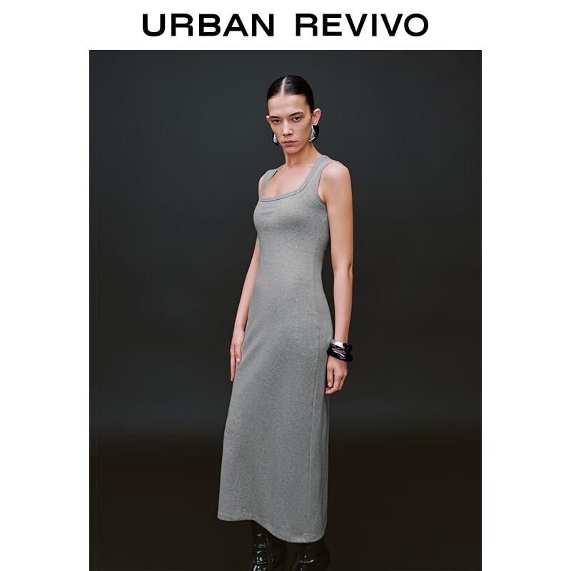 UR2025 Women's Pleated Sleeveless Maxi Dress with Back Slit