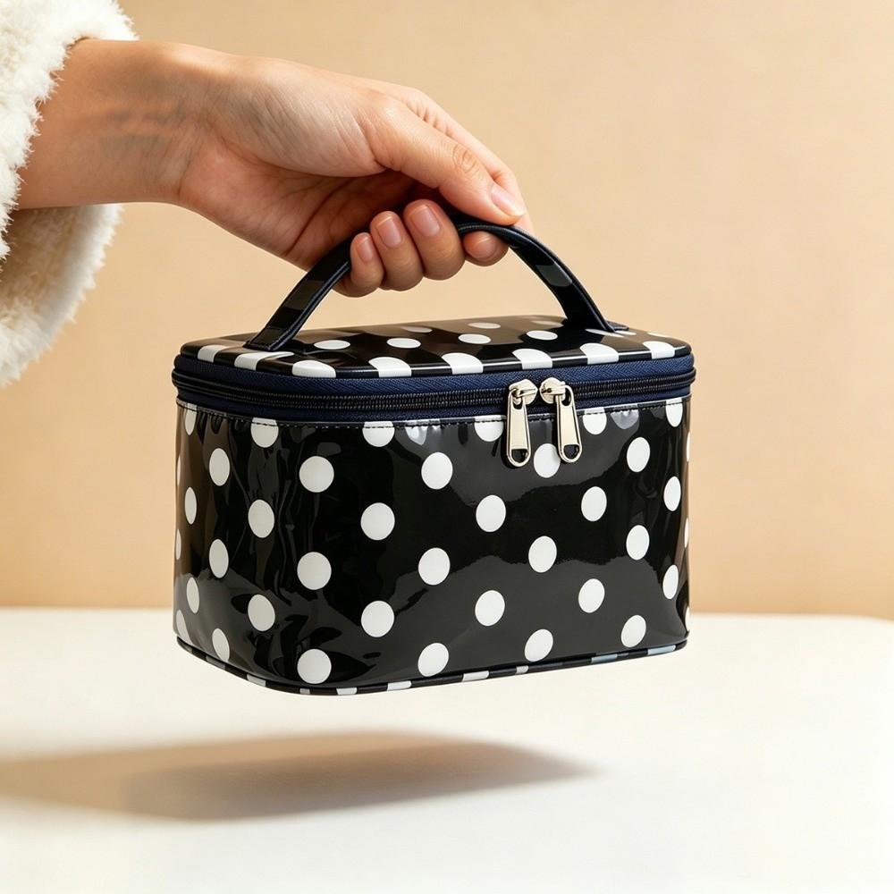 PVC Polka Dot PVC  Makeup Bag Polka Dot Make Up Organizer Portable Cosmetic Bag  Casual Carry