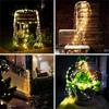 1pc 200/300LED Solar Copper Wire Horsetail String Light Outdoor Garden Tree Cane Fairy Lamp For Home Wedding Festival Decoration