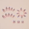 Floral Removable Short Almond-Shaped Press-On Nails