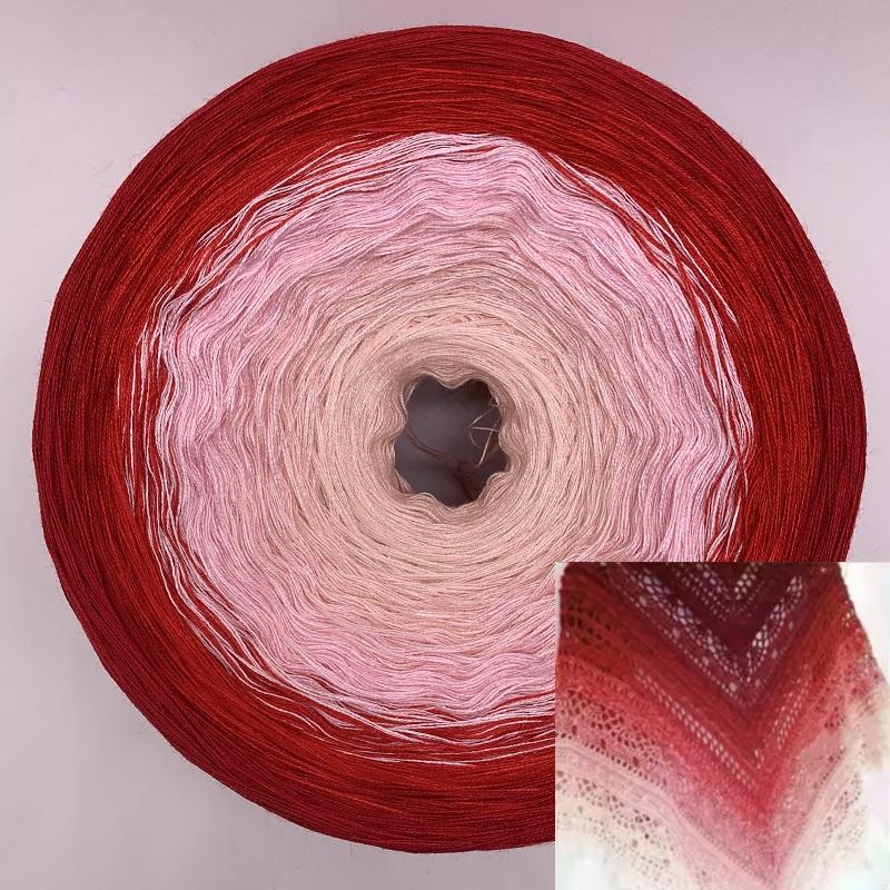 300g Mercerized Cotton Yarn Gradient Color Long Section Dyed Hand Wound Mixed Strand Cake Thread DIY Hand Knitted Shawl Scarf