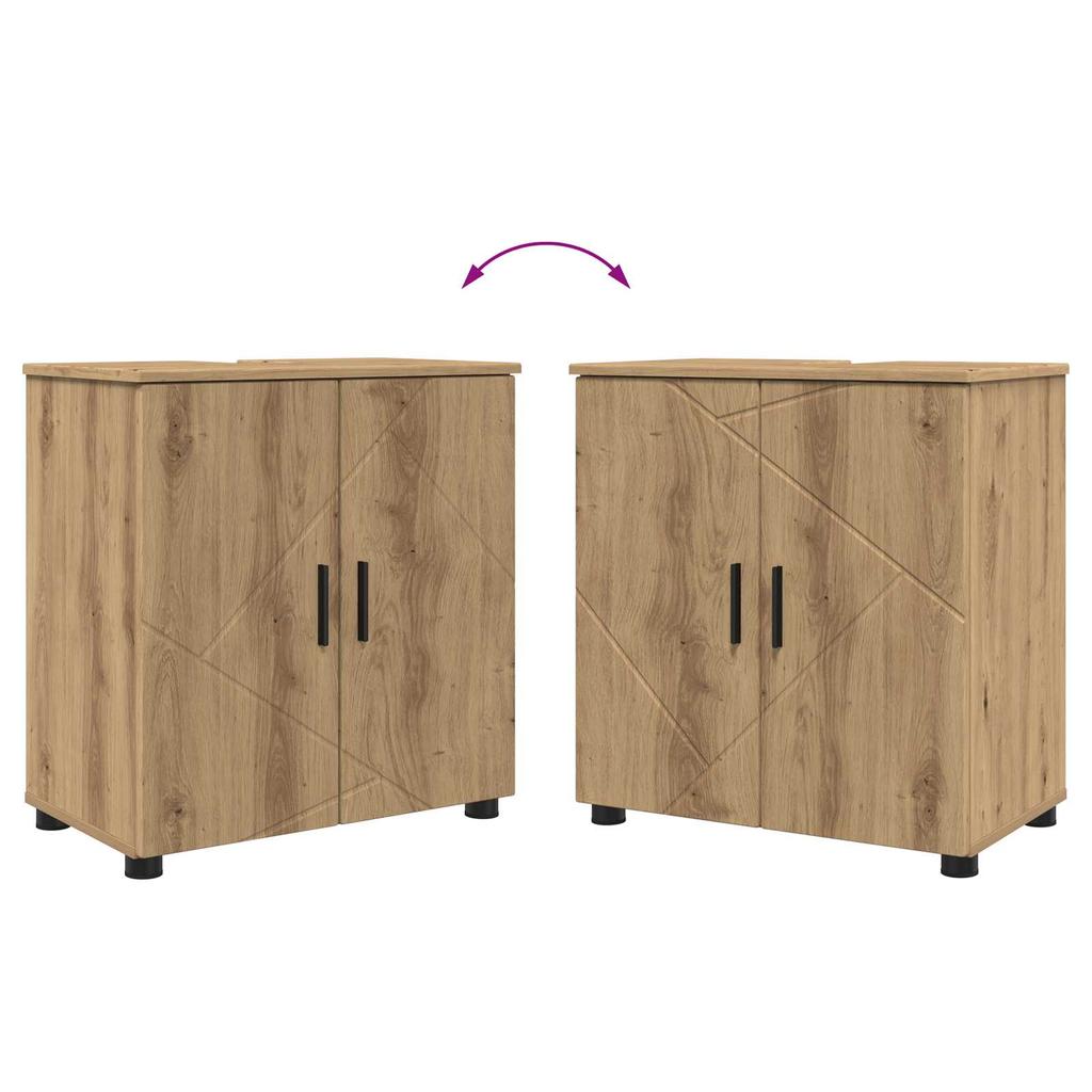 Bathroom Cabinet with Storage Artisan Oak Finish 61 x 35 x 64 cm