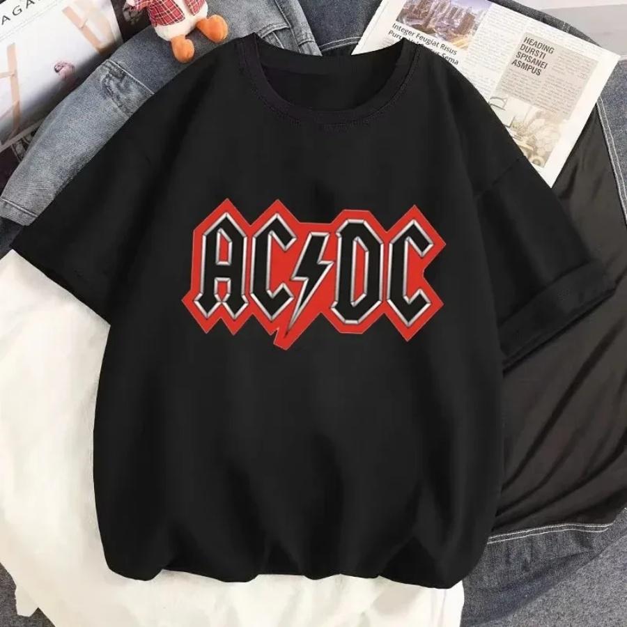 

Рок-музыка ACDC Принтованные футболки DC Графическая футболка Мужская Повседневная с короткими рукавами Уличная одежда Футболки Летняя Мужская Футболки Топы с круглым вырезом S чёрный