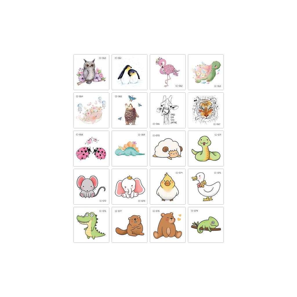 Animal Tattoo Sticker Set Waterproof Fashion Face Sticker Disposable Tattoo Sticker On the Back of Hand