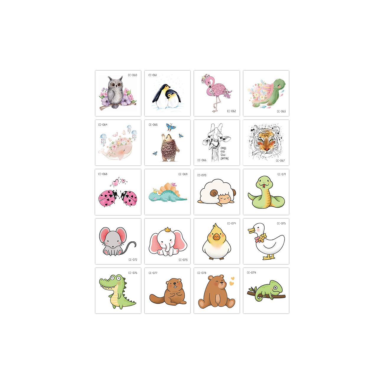 

Набор наклеек для татуировок с животными, водонепроницаемая модная наклейка для лица, одноразовая наклейка для татуировки на тыльной стороне руки