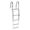 Boat Ladder Folding Telescopic 4‑Steps Marine Dock Stair Welded Reinforce Stainless Steel