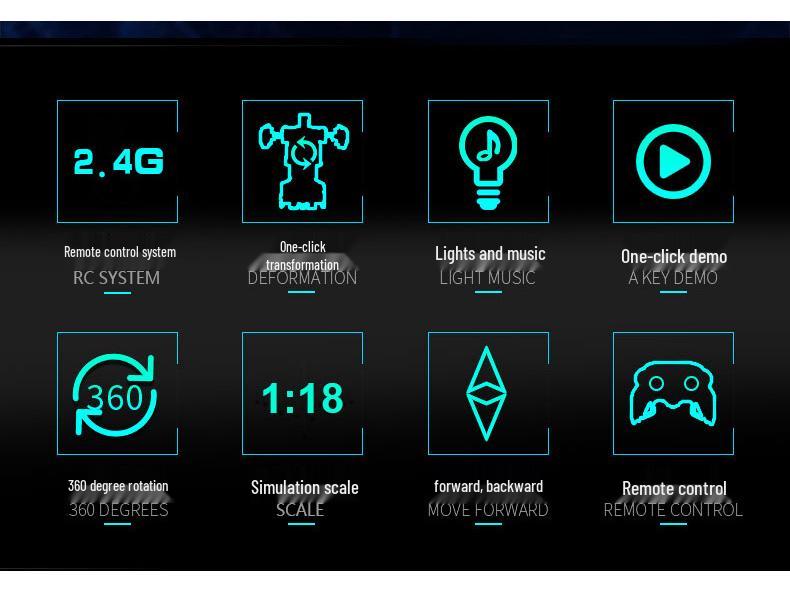 1:18 Remote Control King Kong Robot Car - 2.4G Electric Transforming Toy