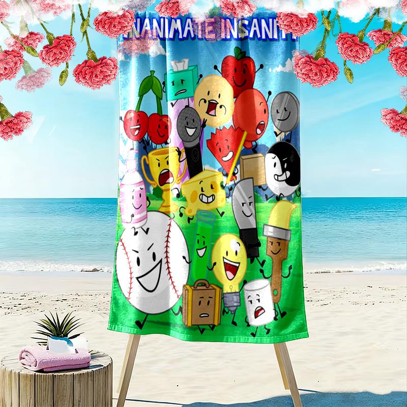 Inanimate-inspired wacky 2D Flat Print Beach Towel, Large Soft Quick Dry Towel for Beach Camping SwimmingXSTJ0915525