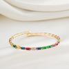 Fashionable Diamond-Encrusted Gold-Plated Bracelet with Mixed Color Cubic Zirconia for Women