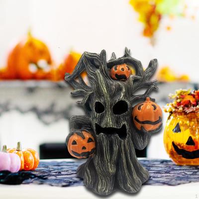 Straszna Figurka Drzewa Mała Rzeźba, Dekoracja Halloween, Ozdoba na Biurko Statuetka Dekoracyjna dla
