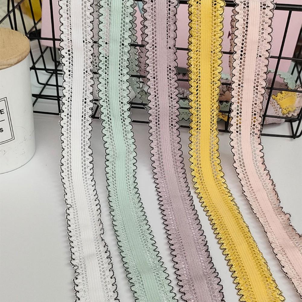 5 Yards Stretch Lace Trim - 2.8cm Woven Ribbon for DIY Hair Bows, Headbands, Craft Decor
