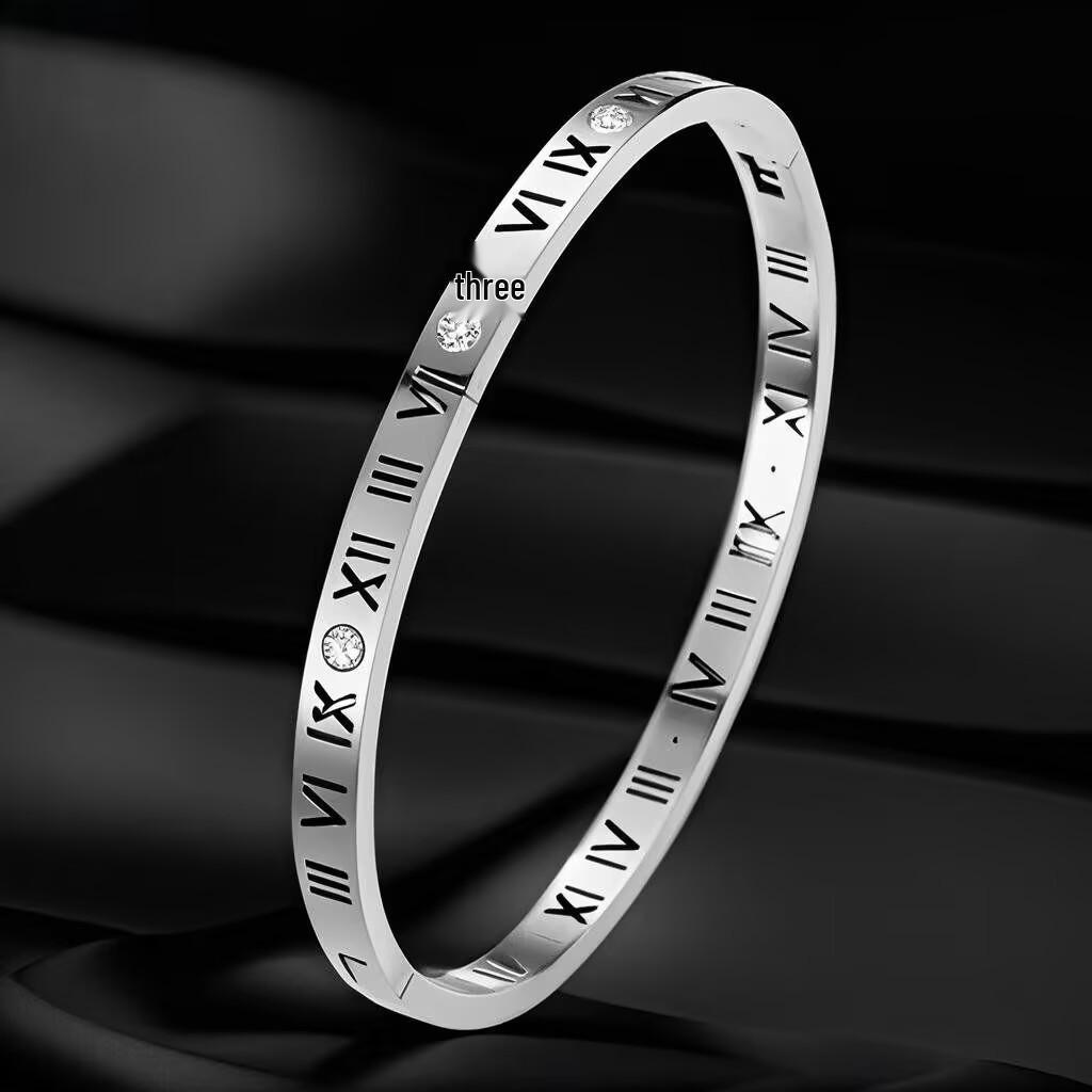 Women s Fashionable Roman Numerals Hollow Titanium Steel Bracelet - Colorfast Stainless Steel Jewelry