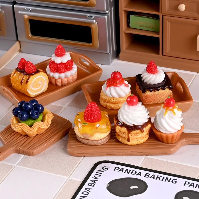10Pcs 1/12 Scale Dollhouse Miniature Dessert Fruit Cake Play Kitchen Food Diy Jewelry Accessories For Doll Accessories