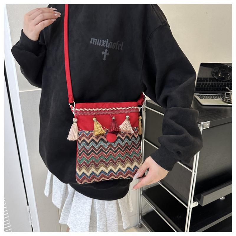 Dámská kabelka přes rameno v etnickém stylu, módní dámská crossbody kabelka