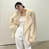 Imitation fox fur jacket women's clothing medium and long casual large lapel loose plush coat light luxury