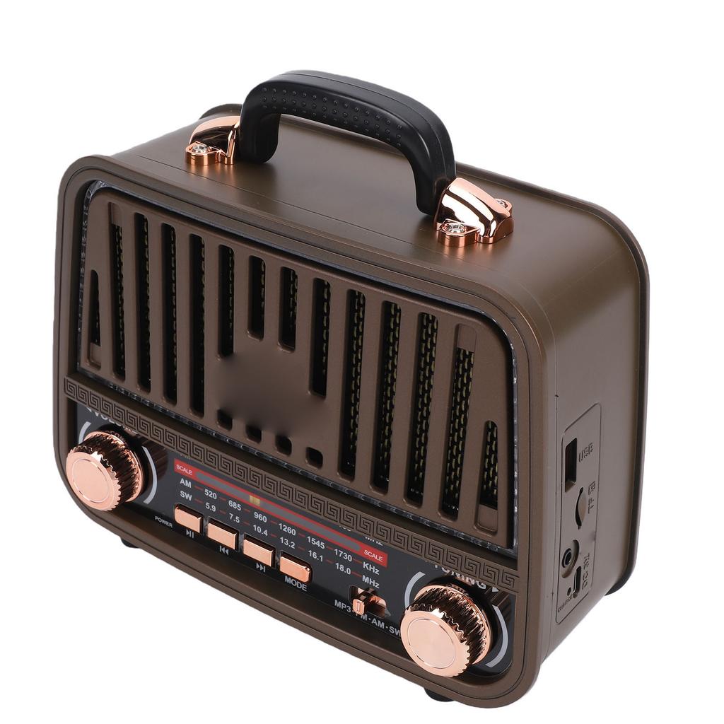 Retro Bluetooth Speaker AM FM SW Radio Rechargeable Vintage Wireless Speaker with Telescopic Antenna