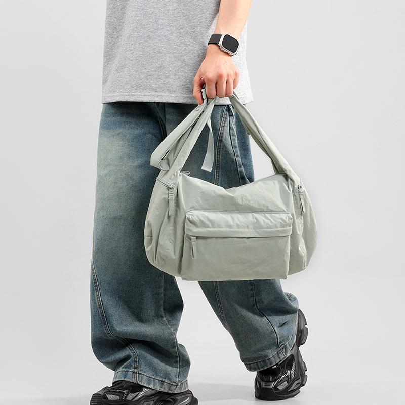 Waterproof Nylon Bag Unisex Large Capacity Sports Shoulder Bag Crossbody Bag