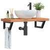 VidaXL Wall-mounted Vanity Shelf Steel and Solid Beech Wood, Floating Vanity Shelf, Vanity Shelf To Place 3302375