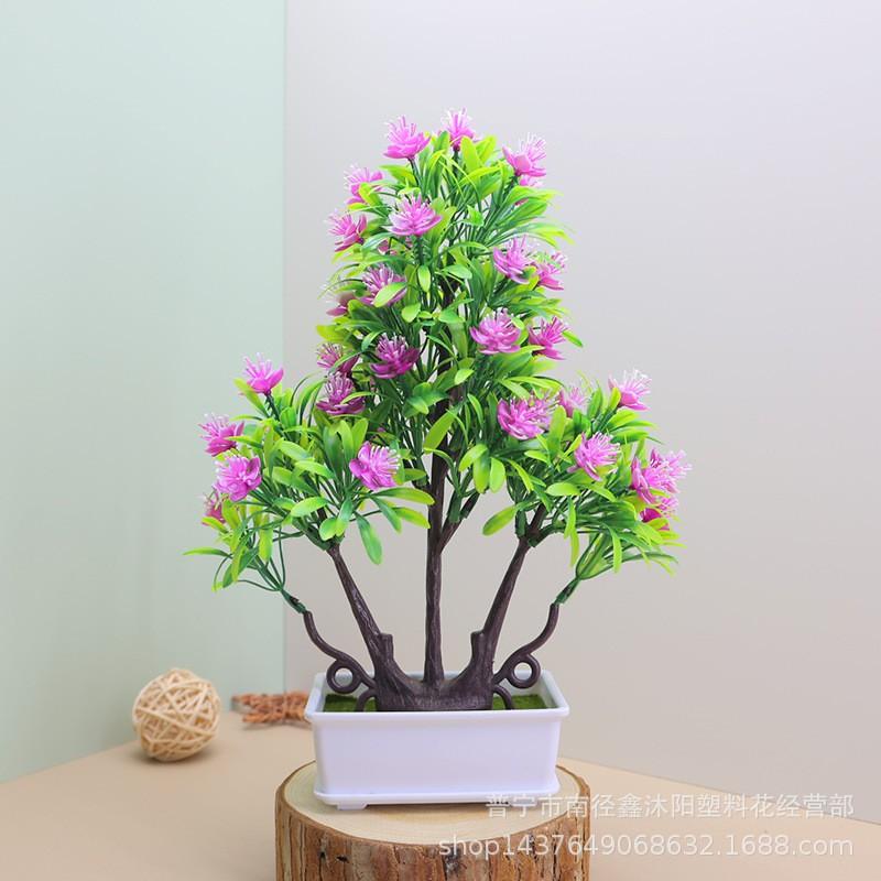 Artificial Rose Mini Potted Plant Decor Living Room Home Interior Plastic Floral Arrangement In Multiple Colors