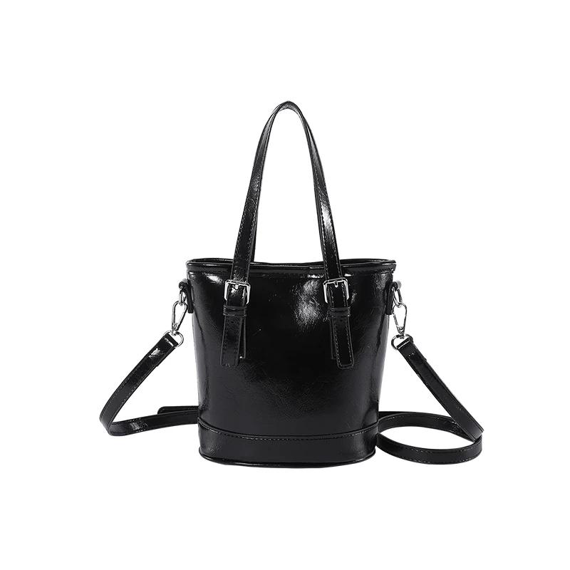 Retro Pu Ladies Top-Handle Bags Zipper Simplicity Shoulder Bags for Women New High Quality Bolsas Para Mujeres
