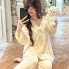 Korean new sweet and sexy long-sleeved home pajamas women's suit pajamas spring and autumn women's loungewear can be worn outside