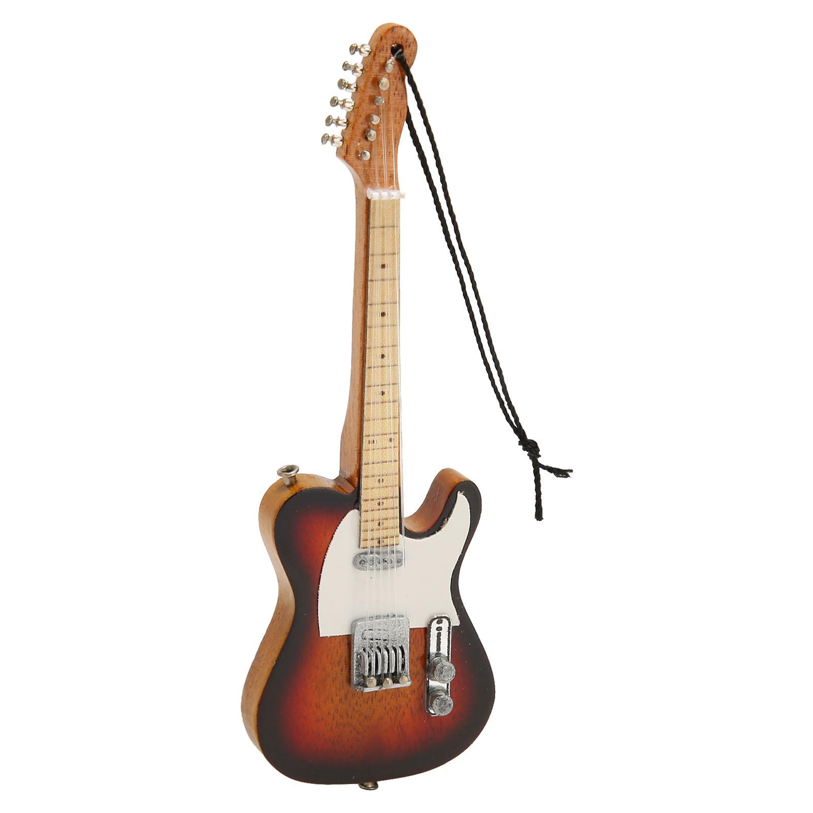 

Miniature Electric Guitar Model Bright Colors Lifelike Wooden Electric Electric Guitar Ornament