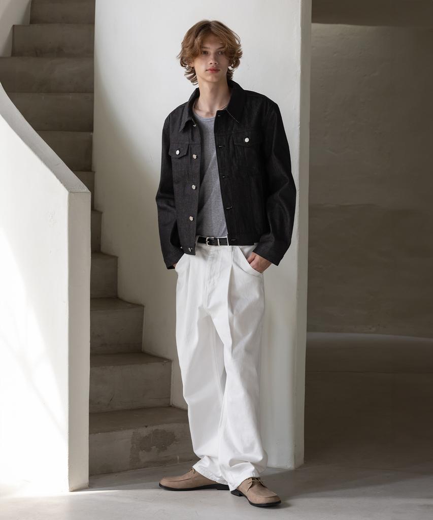 Decoroso Knox Denim Trucker Jacket [Non-Faded Black]