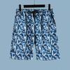 Set Coordinato da Uomo Casual a Maniche Corte Floreale Hawaiano ad Asciugatura Rapida e Pantaloncini da Spiaggia