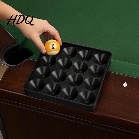 4x4 Billiard Ball Groove Design 16 Holes Tray Billiards Storage Box with Anti-Slip Arc Concave Durable 3D Printed Pool Holder Tray for Snooker