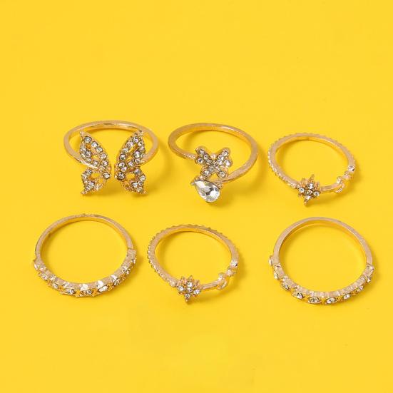 Simple Boho Rings Butterfly Flower Electroplated Elegant