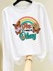 (Asian Size) butterfly cute o-neck Graphic Print T Shirt Women Clothing Tee autumn winter spring Casual Fashion Top Long Sleeve T-shirts
