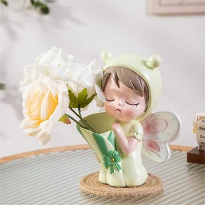Vaso figurina ragazza moderna, supporto stelo fiore secco soggiorno mobile TV accessori decorazione casa figurina