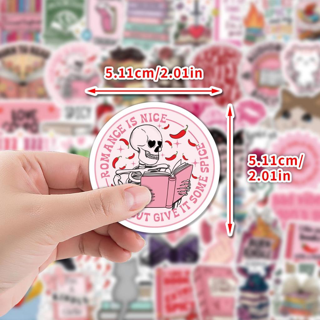 50-Pack Creative Waterproof Book Doodle Stickers for Water Bottles and Phones