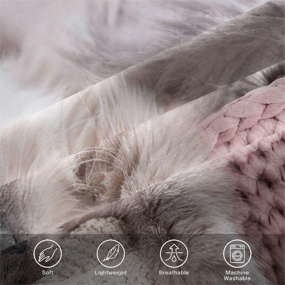 Cute Cat Print Duvet Cover Set (1 Duvet Cover & 1/2 Pillowcase) Soft Aesthetic Bedding Set for Kids Room Bedroom