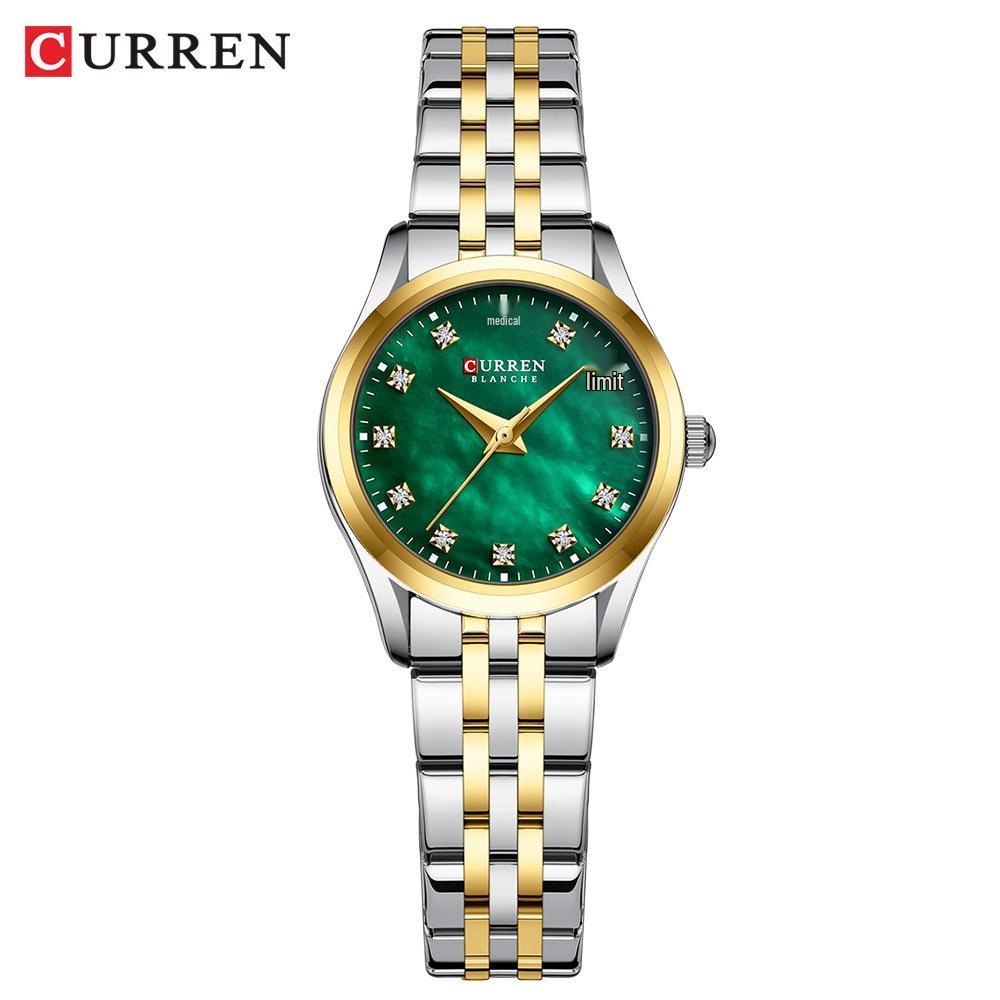 CURREN 9111 Women's Waterproof Steel Band Quartz Fashion Casual Wristwatch
