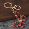 Rhinestone Butterfly Keychain Pendant Lightweight Keychain with Rotating Lobster Clasp Metal