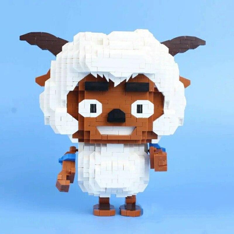 Lezi 8177 Strong Smart Sheep Stupid Wolf Cartoon Animal Monster Pet Mini Diamond Blocks Caramizi Jucărie de construcție pentru copii fără cutie
