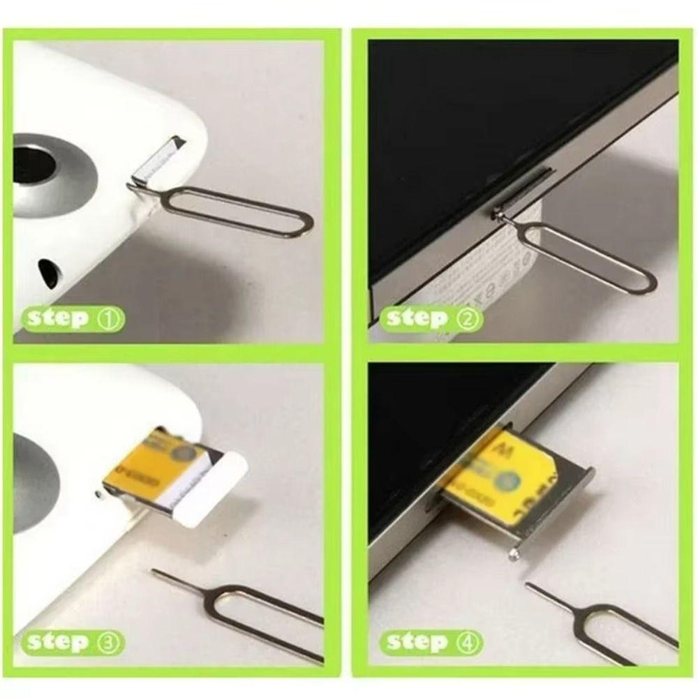 100Pcs Portable SIM Card Tray Ejector Pin Anti-Lost Ejecting Removal Needle  Phone Key Tool