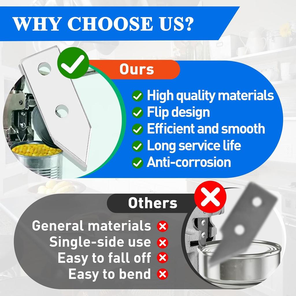 2 Pcs Commercial Can Opener Replacement Blades Compatible with Edlund #1 Can Opener, Easy to Replace