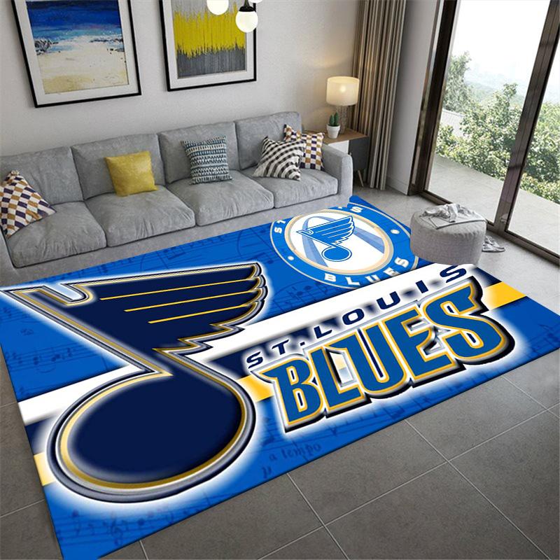 St. Louis Blues Logo Carpet Rug for Living Room Bedroom Home Sofa Decoration,Kids Play Non-slip Floor Mat