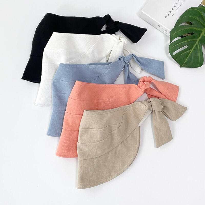 

Women s Summer Vacation Look Ribbon Knot Cotton Sun Cap C7136_Beige