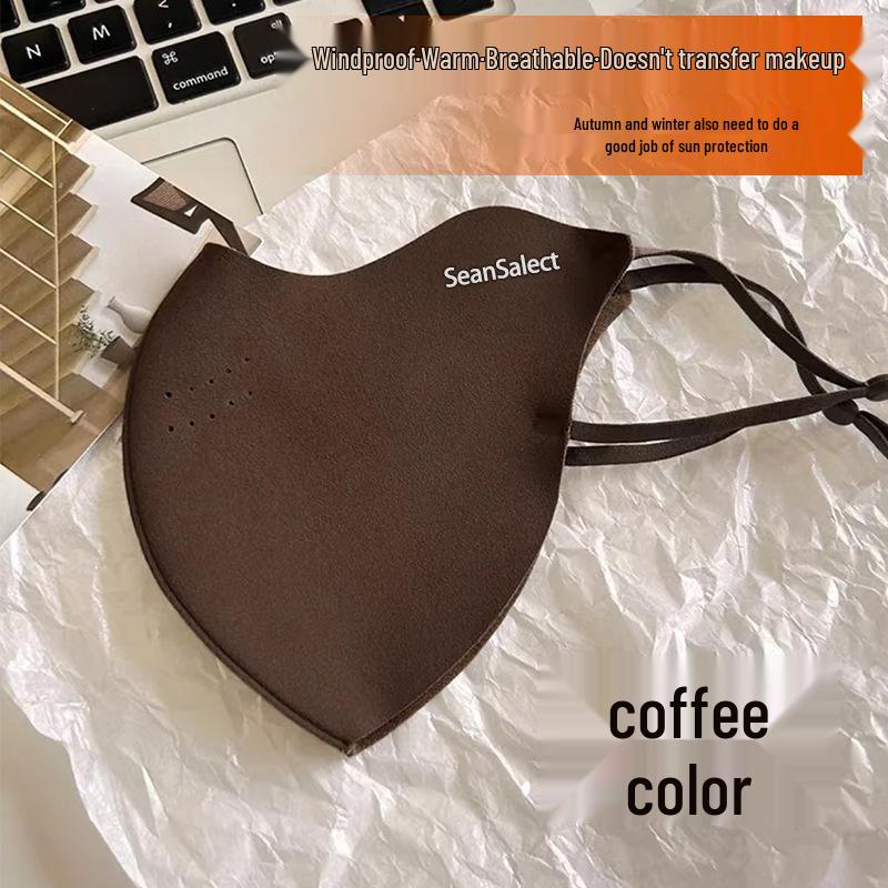 Warm Fishbone 3D Windproof Plush Mask: Thickened for Winter with Eye Protection and Face-Slimming Features.