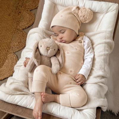 Pullover-Strampler im Gänseblümchen-Trägerstil für Mädchen - Herbst/Winter Strick-Jumpsuit
