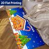 Christmas Gingerbread Man Runner Rug Soft Floor Mat Holly Candy Cane Print Carpet Xmas Decor for Bedroom Hallway Entryway